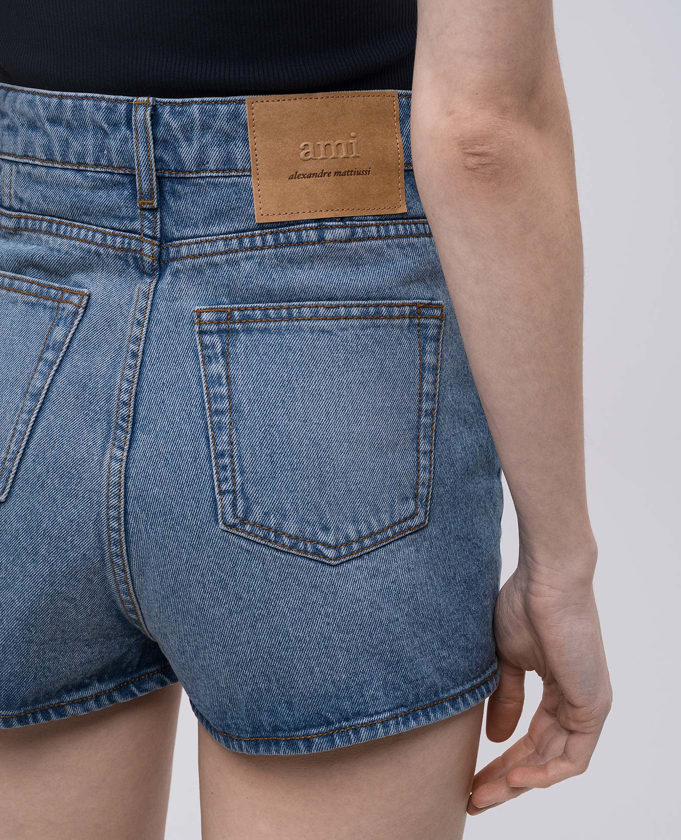 

Blue denim shorts with a distressed effect Ami Paris