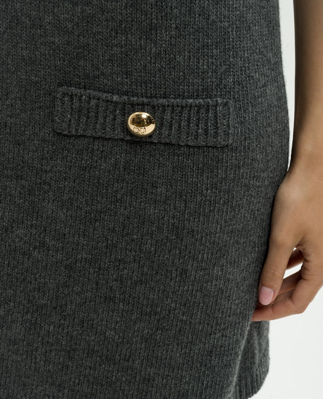 Gray wool mini dress with VLogo Signature logo Valentino 5