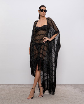 Missoni Black openwork maxi dress with fringe MS25SQ00BR00ZX