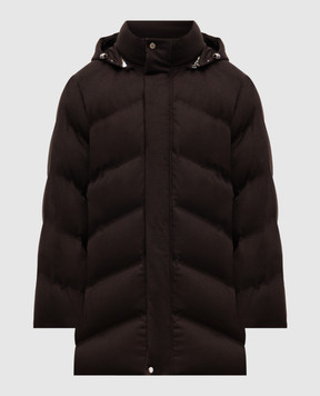 Brett Johnson Brown cashmere down jacket FW25O58L761ESP