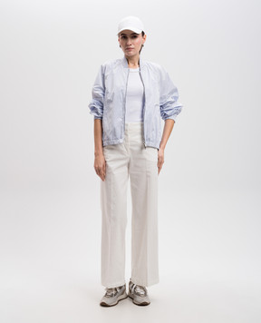 Peserico White pants with a patch P04736T302481