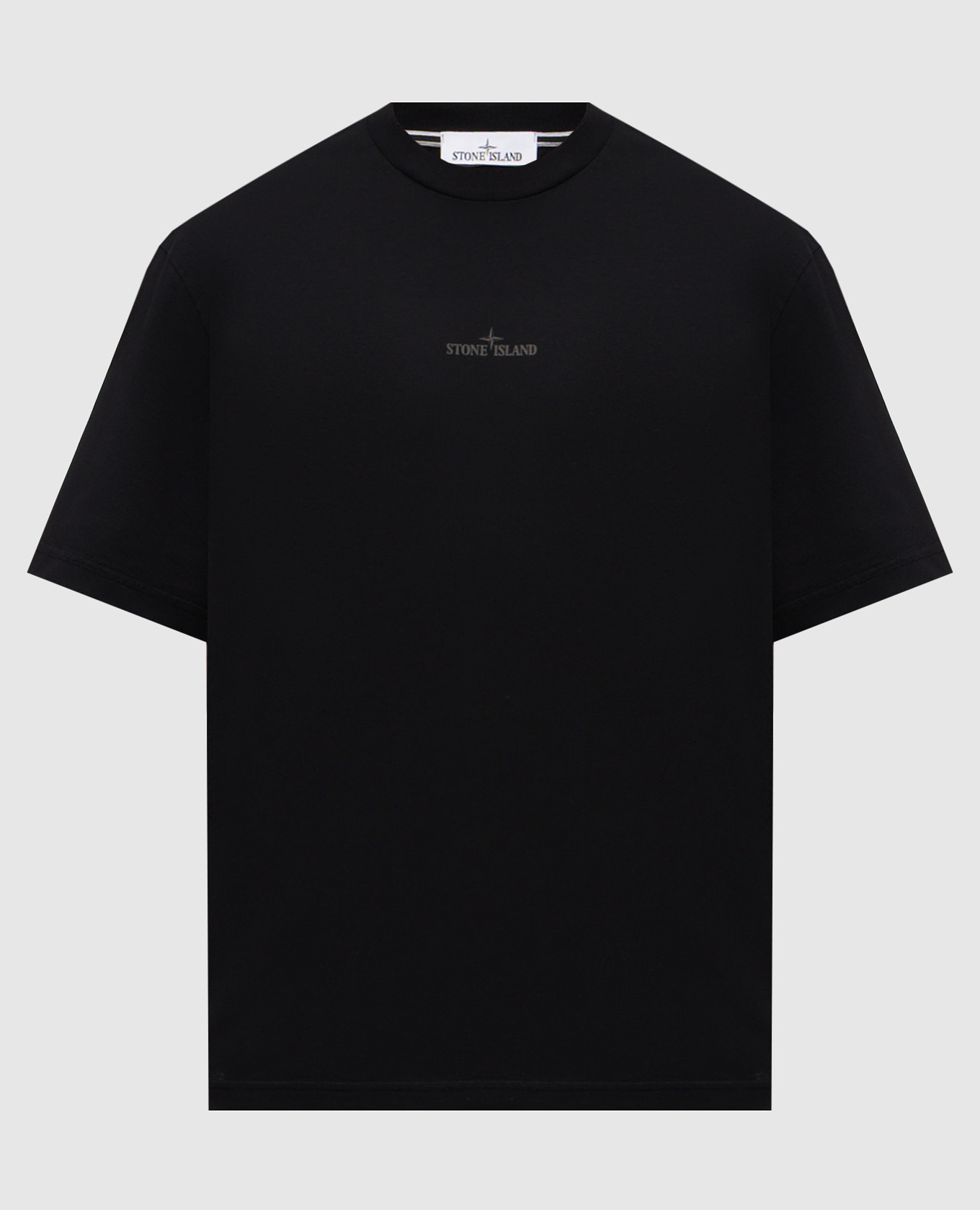 Black T-shirt with logo print Stone Island