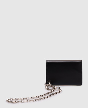 Juun.j Black leather wallet with textured logo JC518ZP025