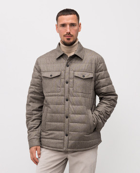 Peserico Brown wool down jacket R5226002728