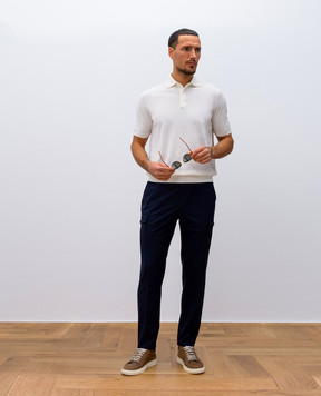 ISAIA White polo shirt with emblem MG8240Y0421