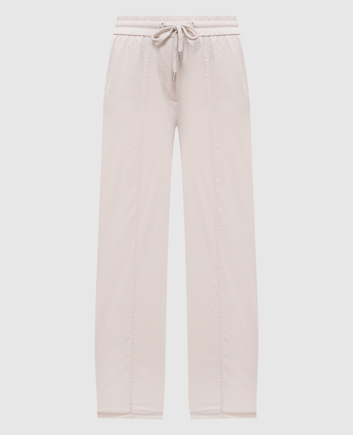 Beige pants with a logo