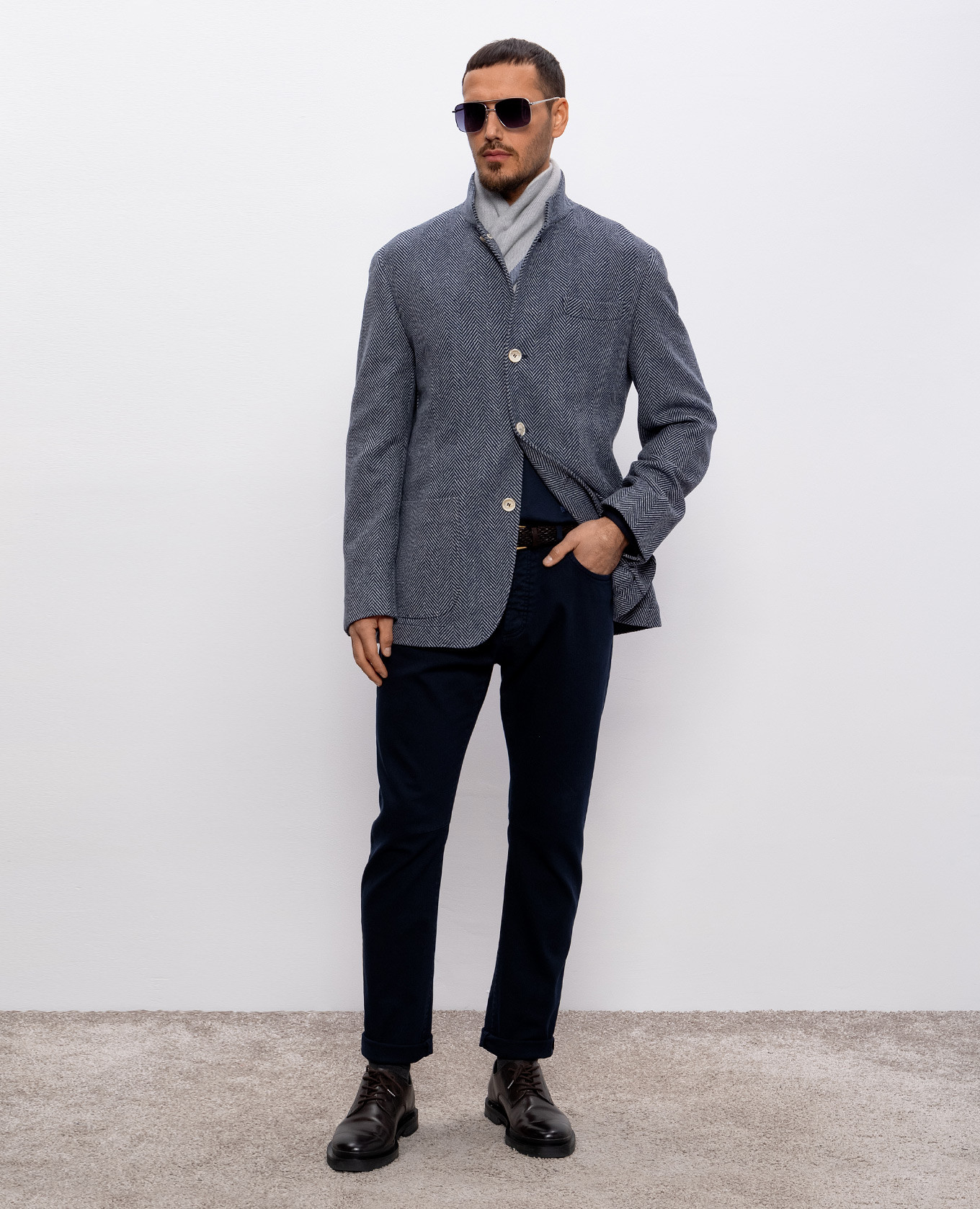 

Blue polo with silk Brunello Cucinelli