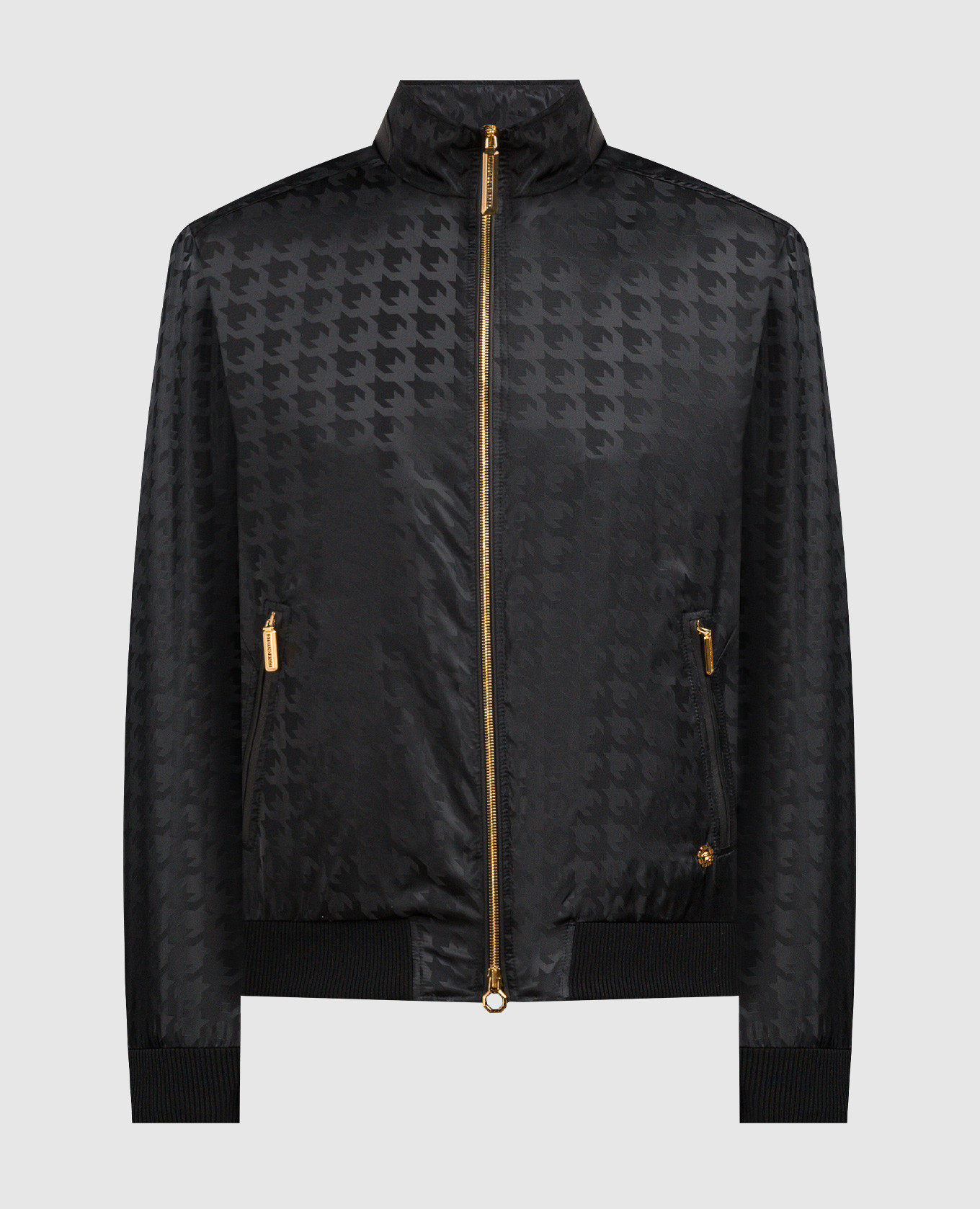 Black jacket with metal logo stefano ricci