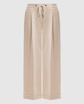 Peserico Beige linen pants with lurex P04224J006137
