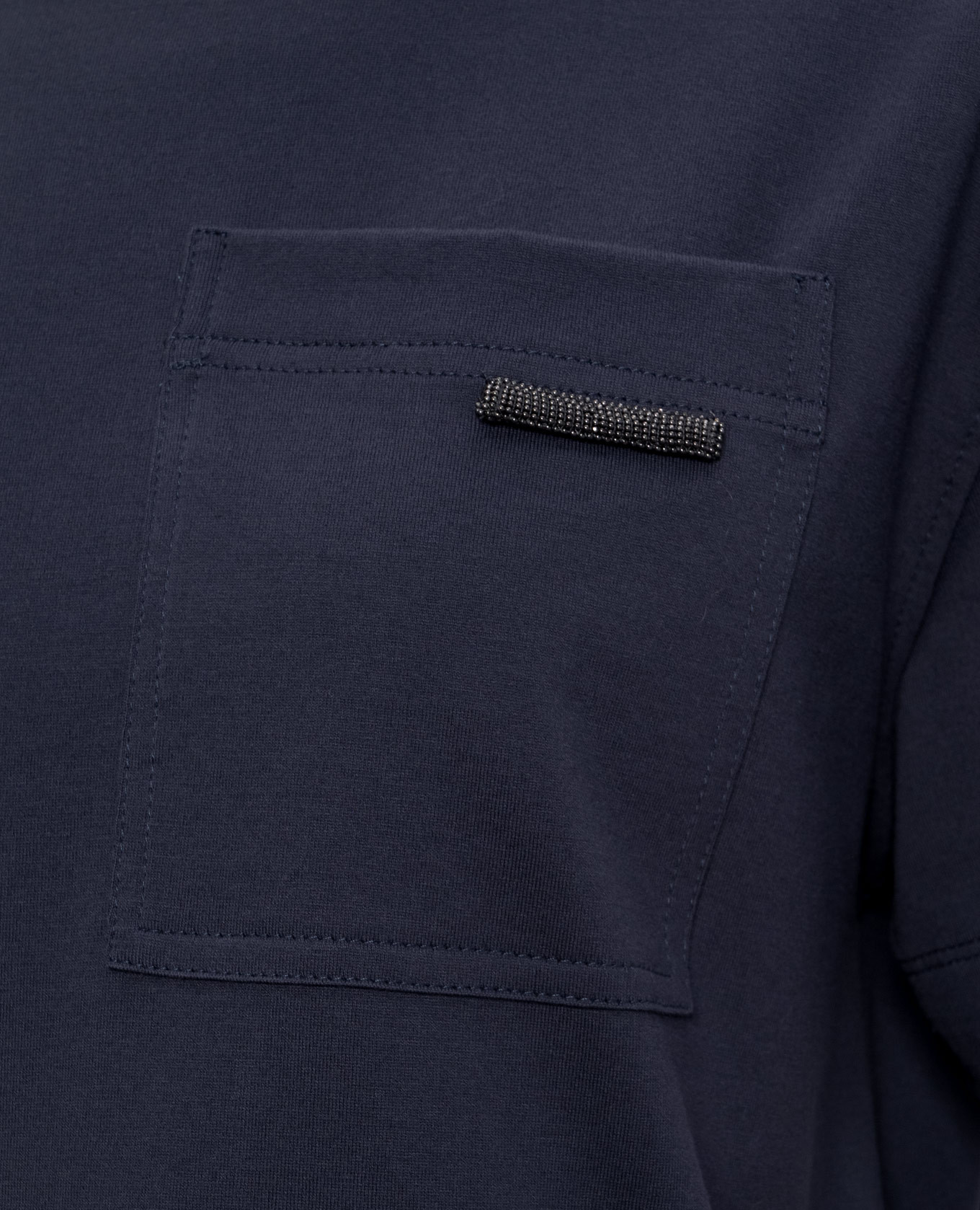 Blue T-shirt with a monil chain Brunello Cucinelli 5