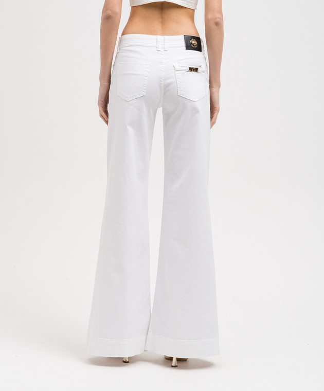 Versace Jeans Couture White flared jeans with V-Emblem patch 76HAB561CEW01 image 4