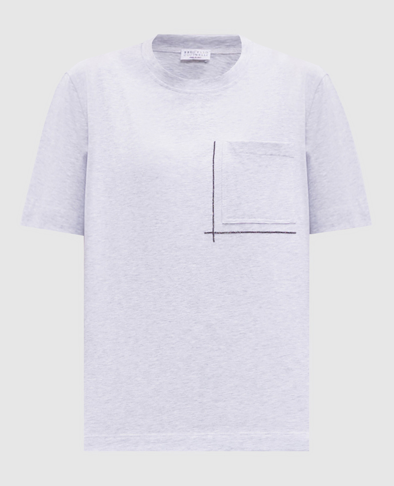 

Grey melange T-shirt with monil chain Brunello Cucinelli
