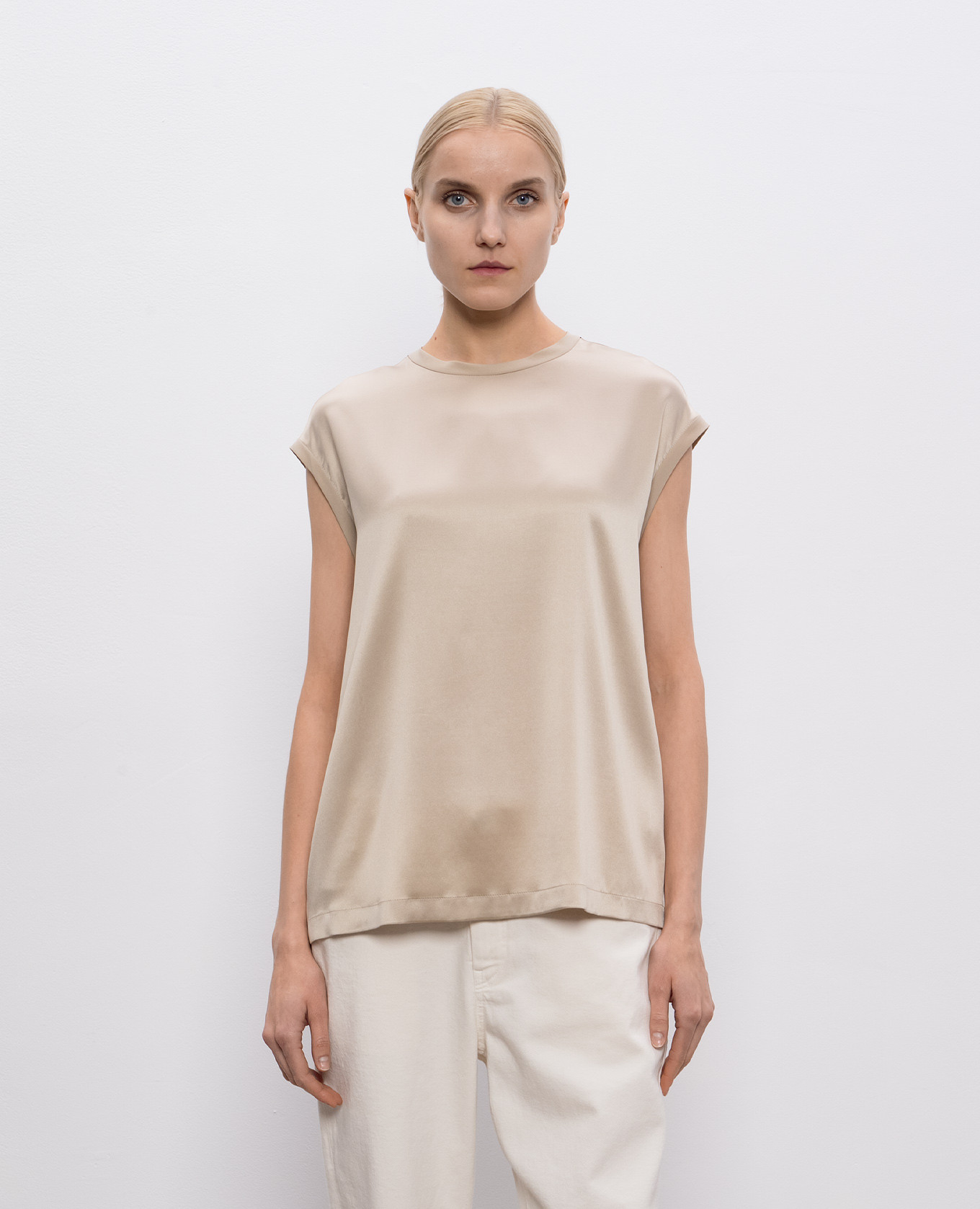 Beige silk top Brunello Cucinelli 3