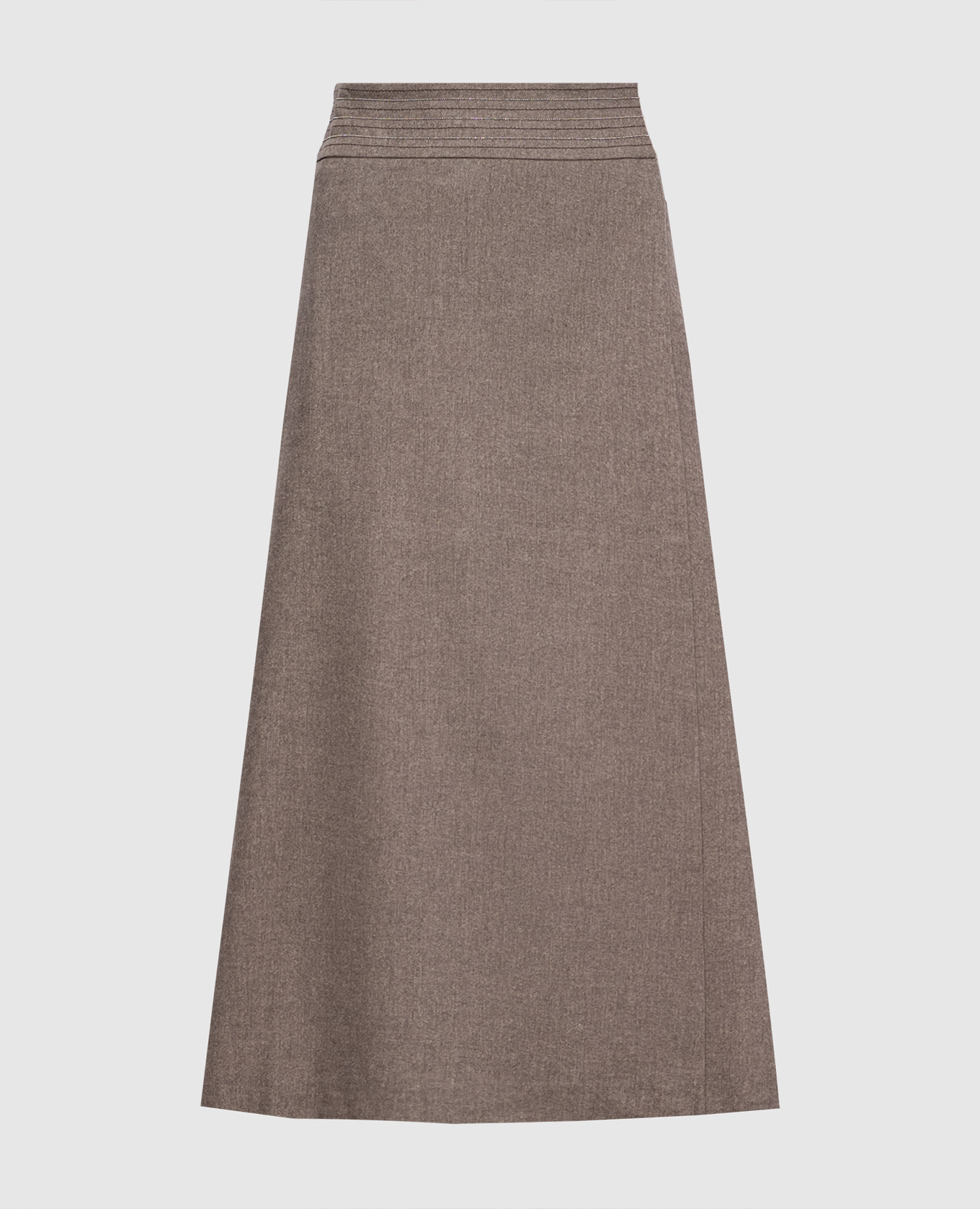 

Brown pleated skirt with a monil chain Peserico