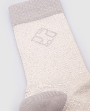 Peserico Beige socks with lurex A41064C0CC621