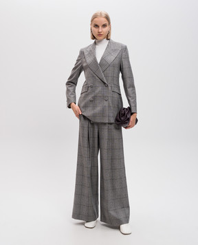 Ballantyne Gray pants with checked wool BLT145AWR02