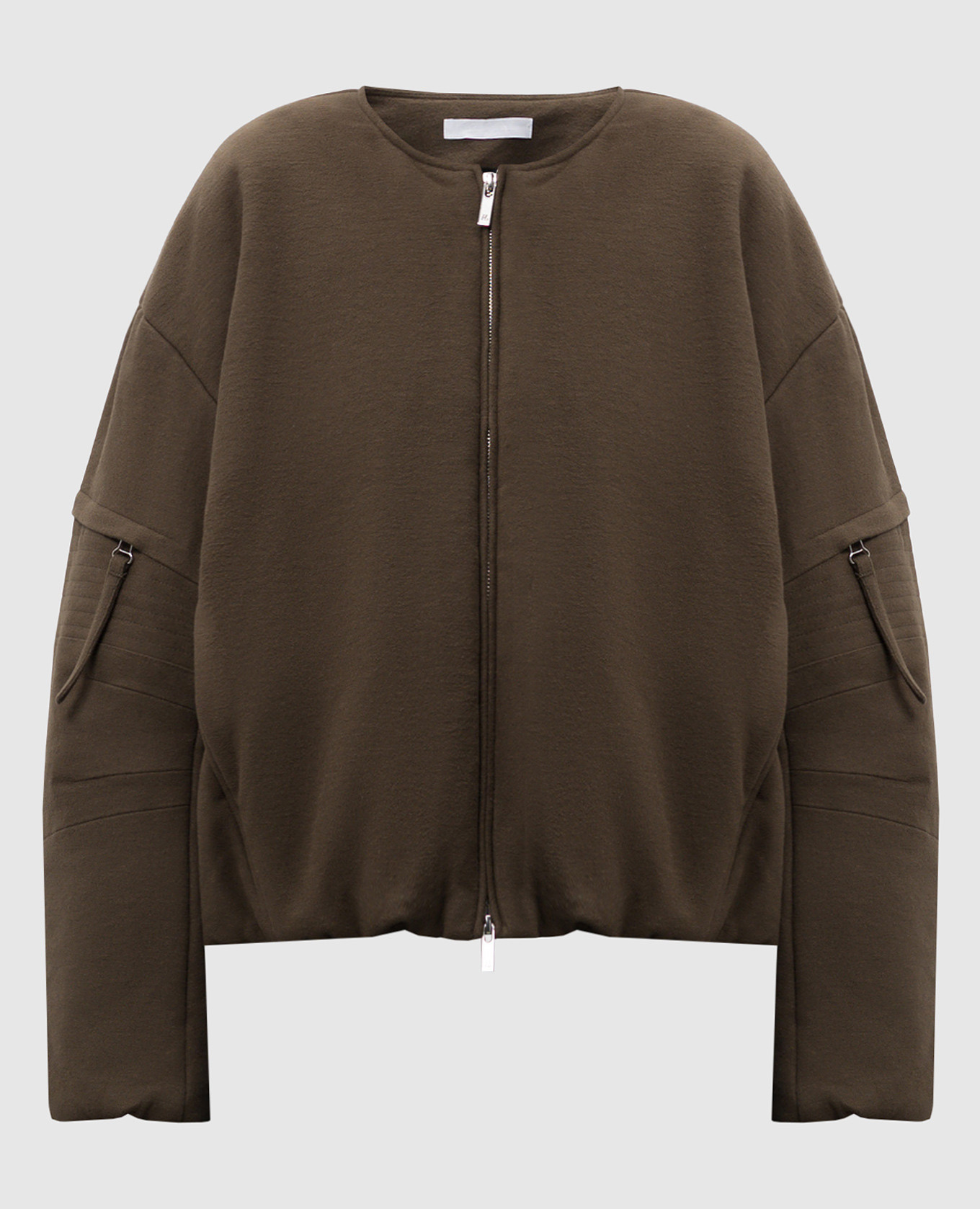 Khaki bomber jacket with logo embroidery helmut lang