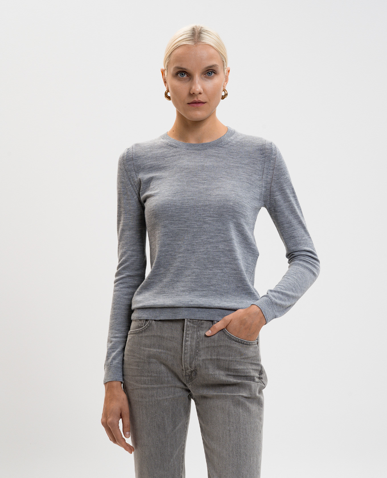 Grey melange wool jumper Tom Ford 3