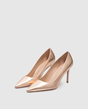 Stuart Weitzman STUART golden leather boats SD465
