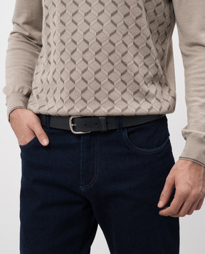 Florentino Blue leather belt with perforation 224203420153