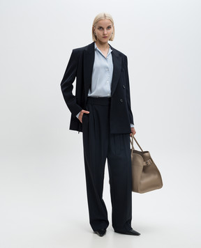 The Row Lela blue double-breasted wool jacket 8199W3032