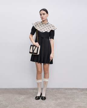 Valentino Black pleated silk dress 6B3VAET090G