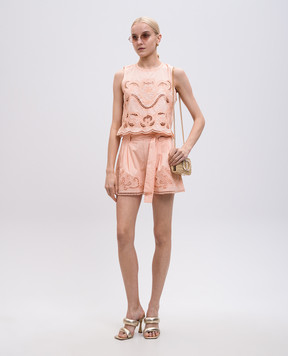 Twinset Pink shorts with Richelieu embroidery 251TT2166