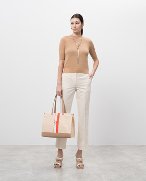 Twinset Beige chinos with emblem 251TP2211