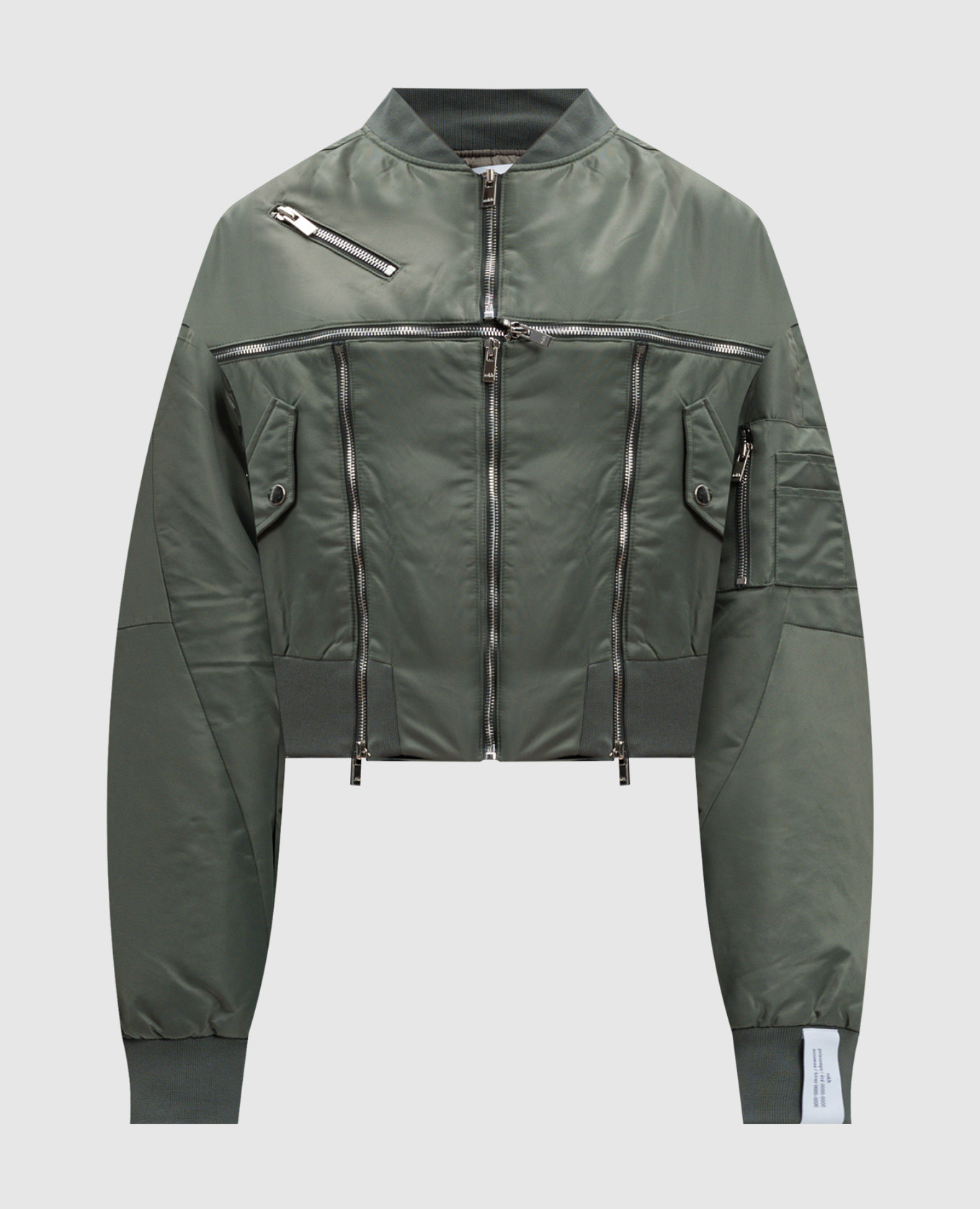 Green cropped bomber jacket rokh