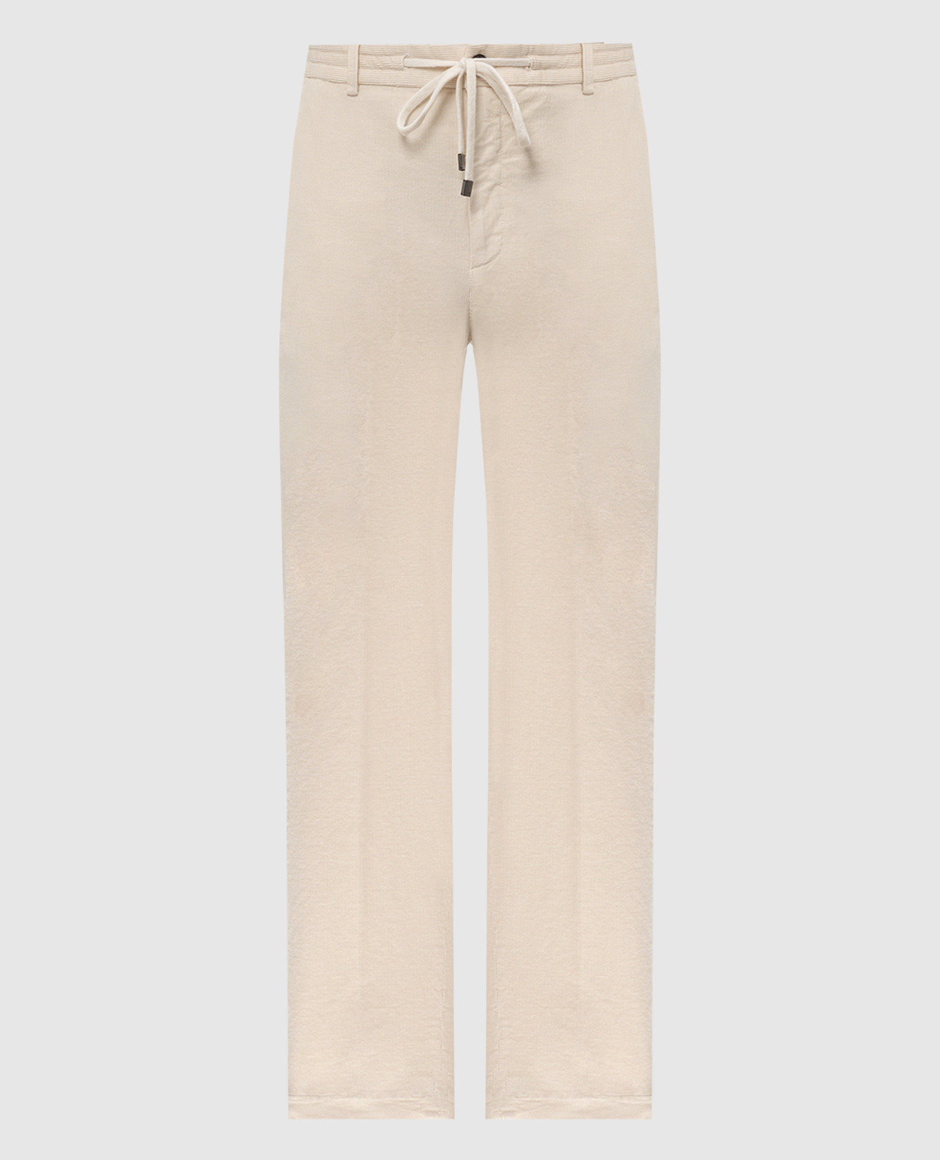 

Beige corduroy pants with metallic logo Peserico