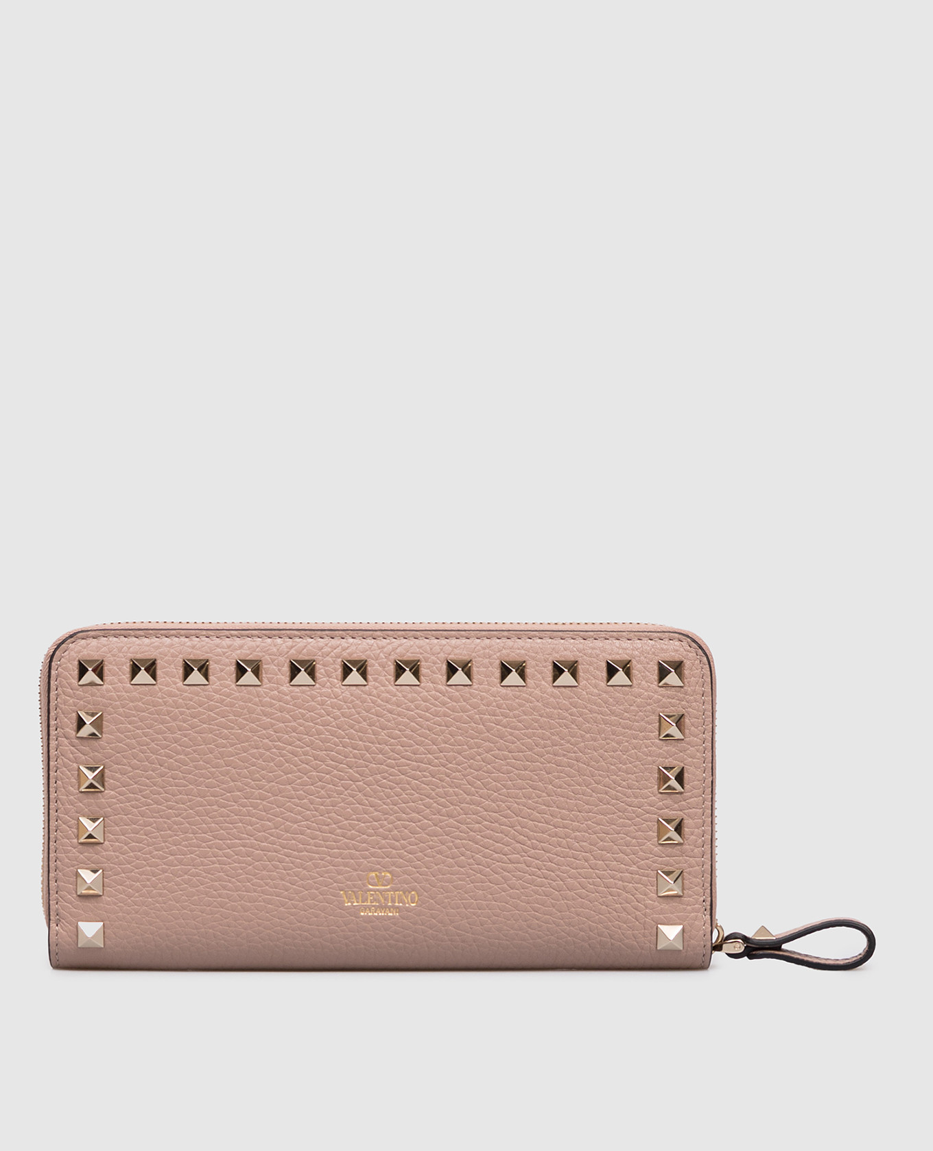 Beige Rockstud leather wallet Valentino