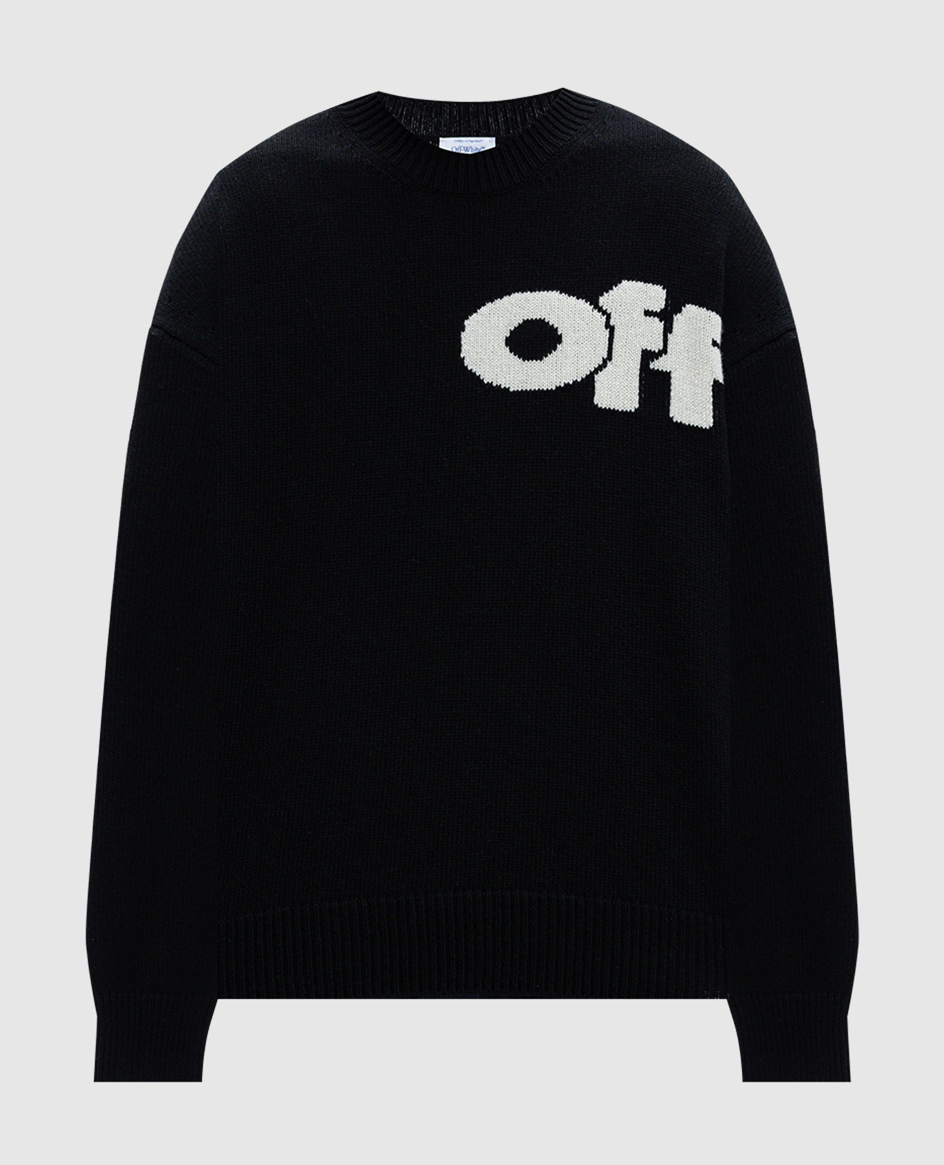 

Black wool sweater with logo pattern Off-White