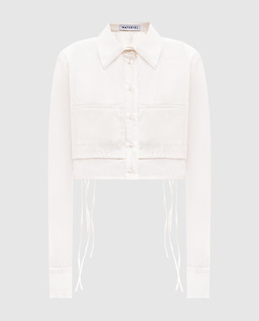 Materiel White cropped blouse RE25M171206SRWT