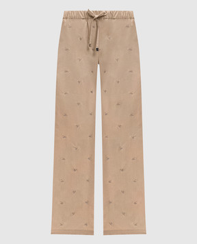The Attico Beige pants with embroidered emblem 250WCP00263CCC104MA
