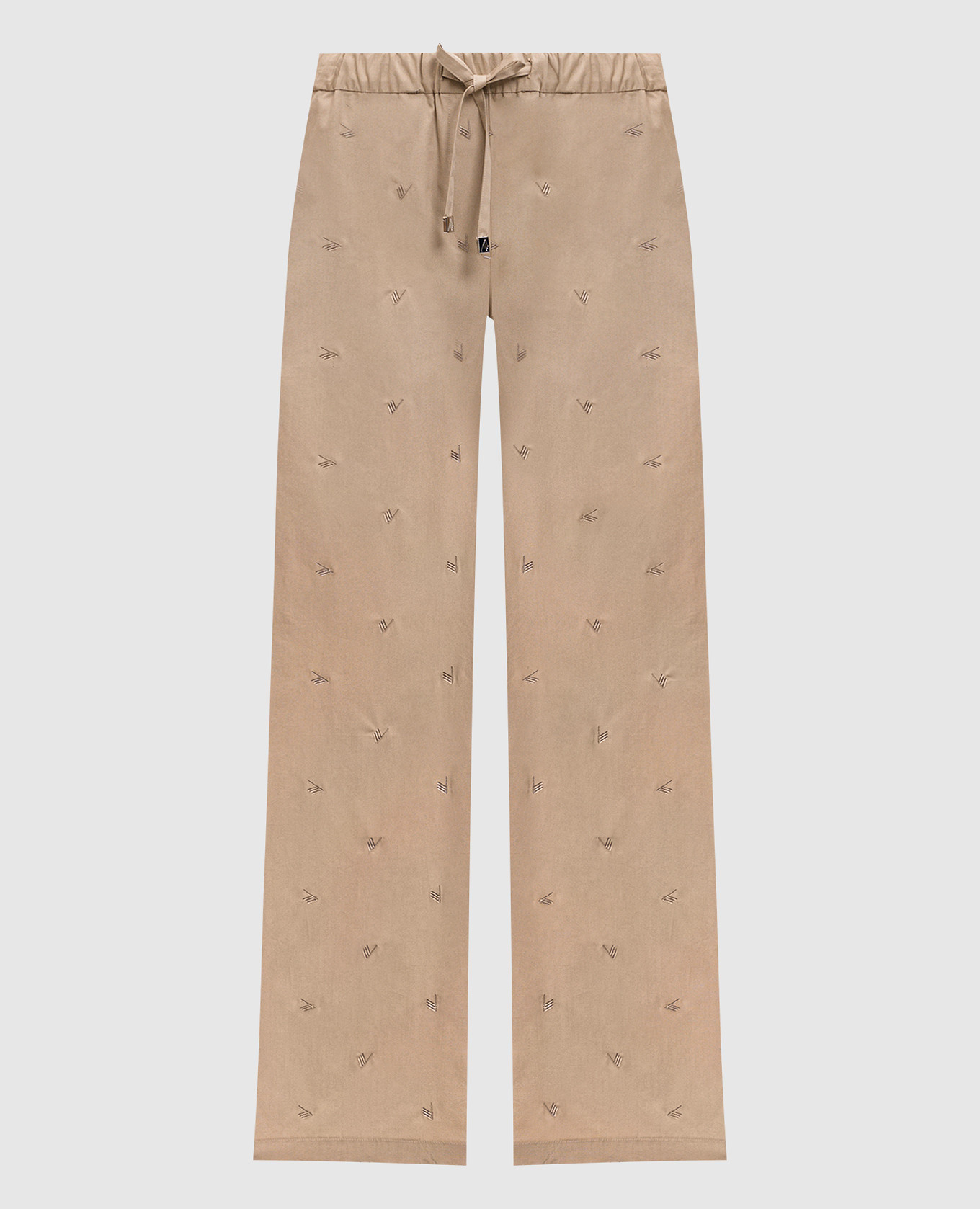

Beige pants with embroidered emblem The Attico