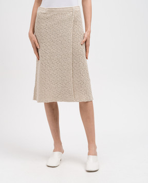 Bottega Veneta Beige openwork midi skirt for smell 782282V3WM0