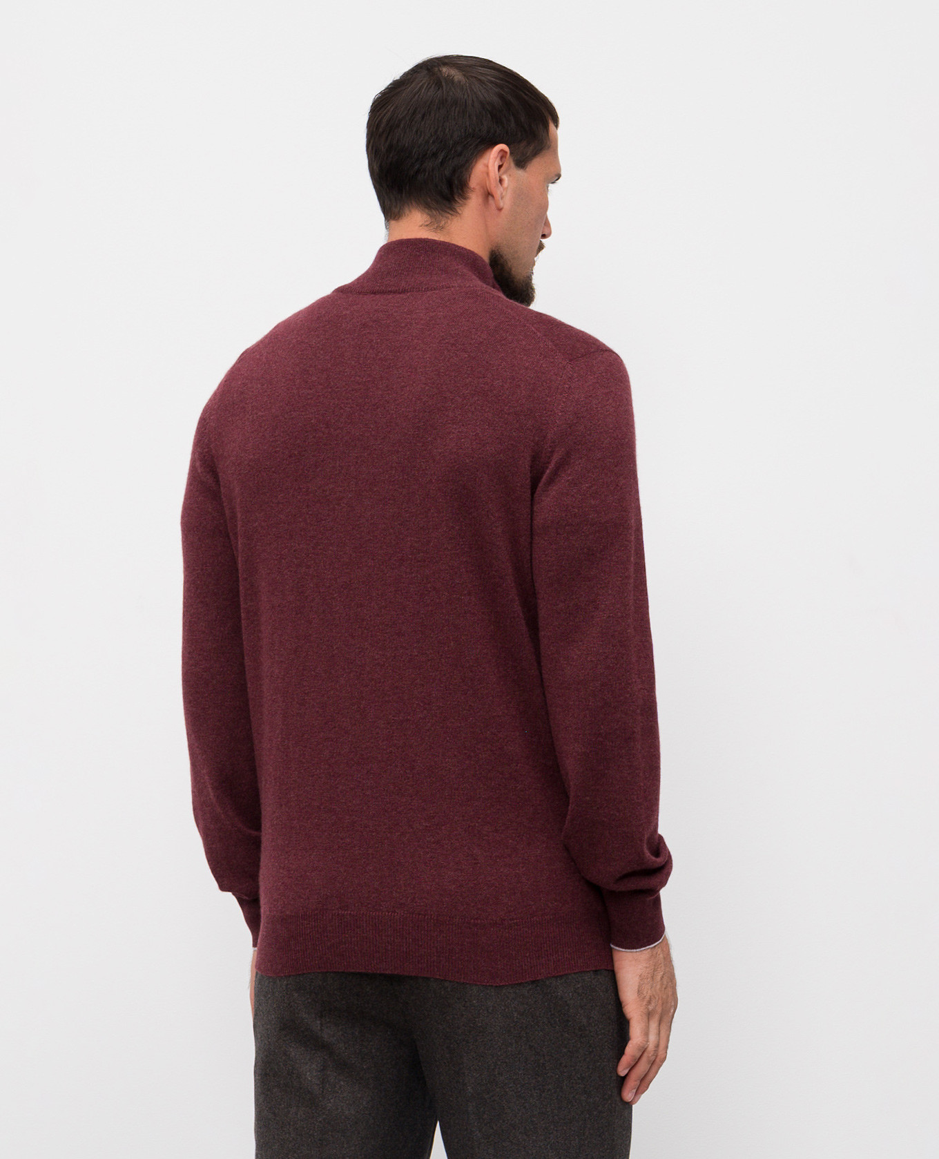 

Burgundy cashmere zip-up jumper Brunello Cucinelli