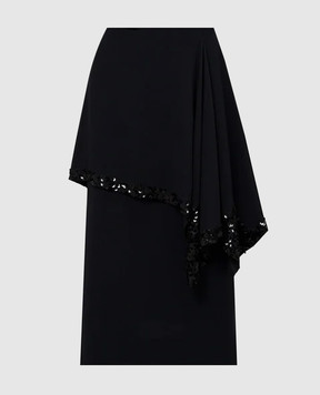 Marni Blue peplum skirt with sequins GOMAU48S16TV285