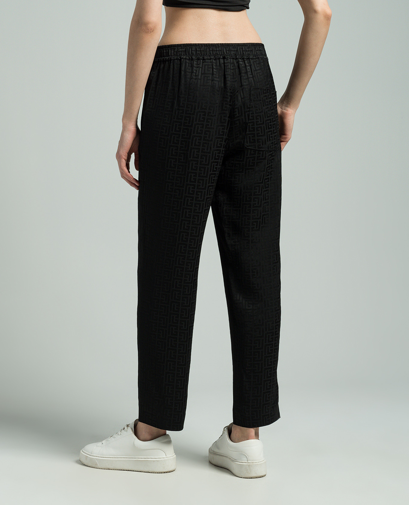 

Black pants in a monogram pattern Balmain