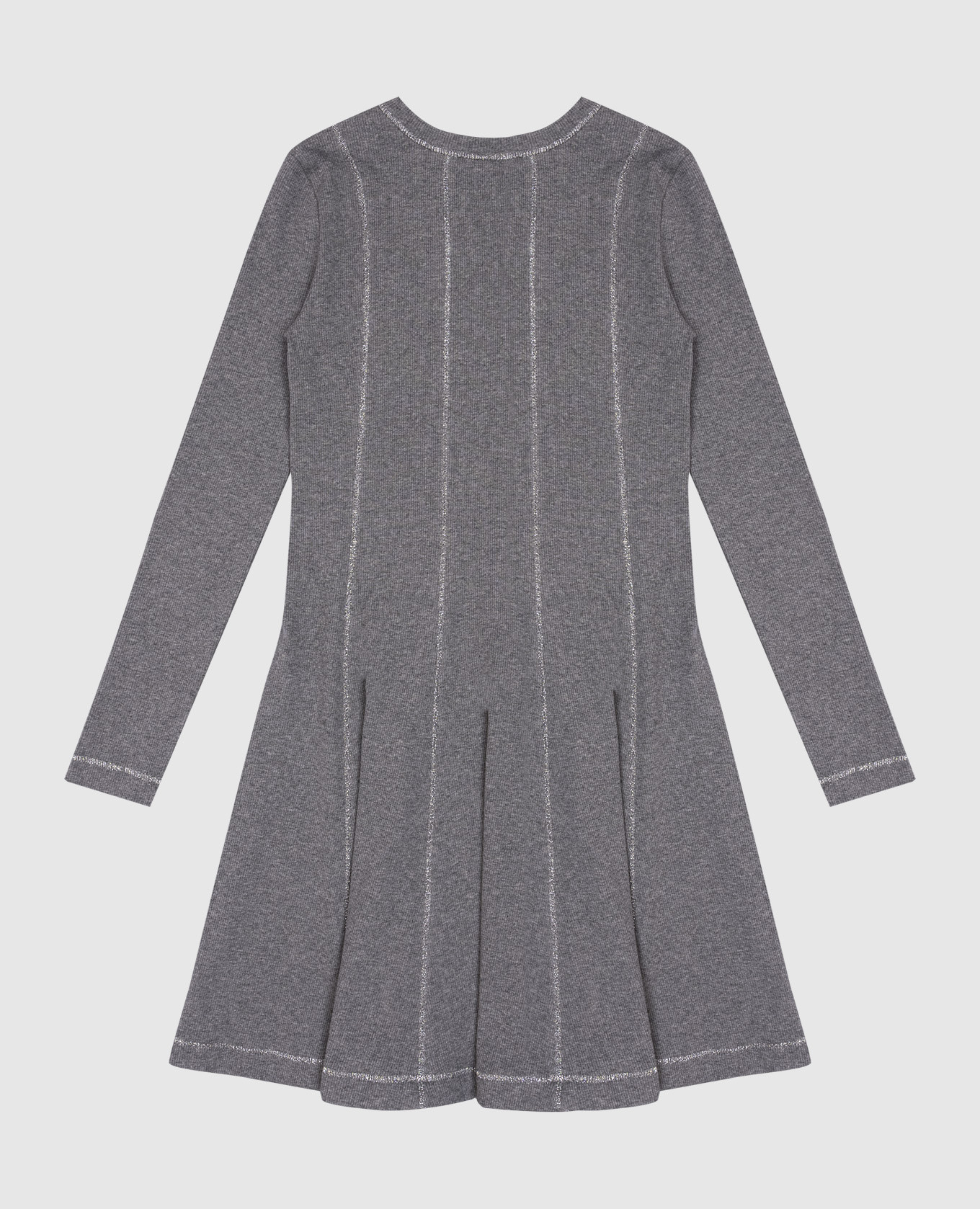 

Children's gray cashmere ribbed dress with logo patch Brunello Cucinelli, Grey