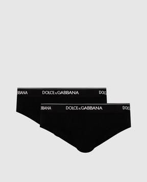 Dolce&Gabbana Set of black briefs with logo M9C03JONN95