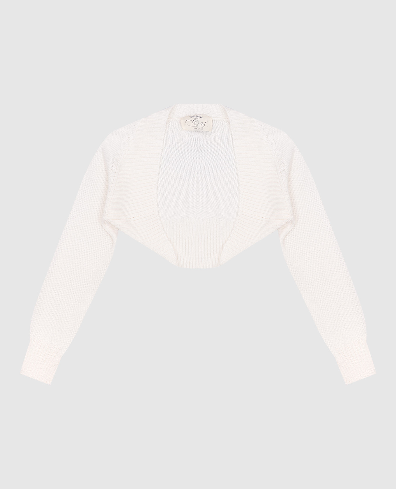 Children's white woolen bolero