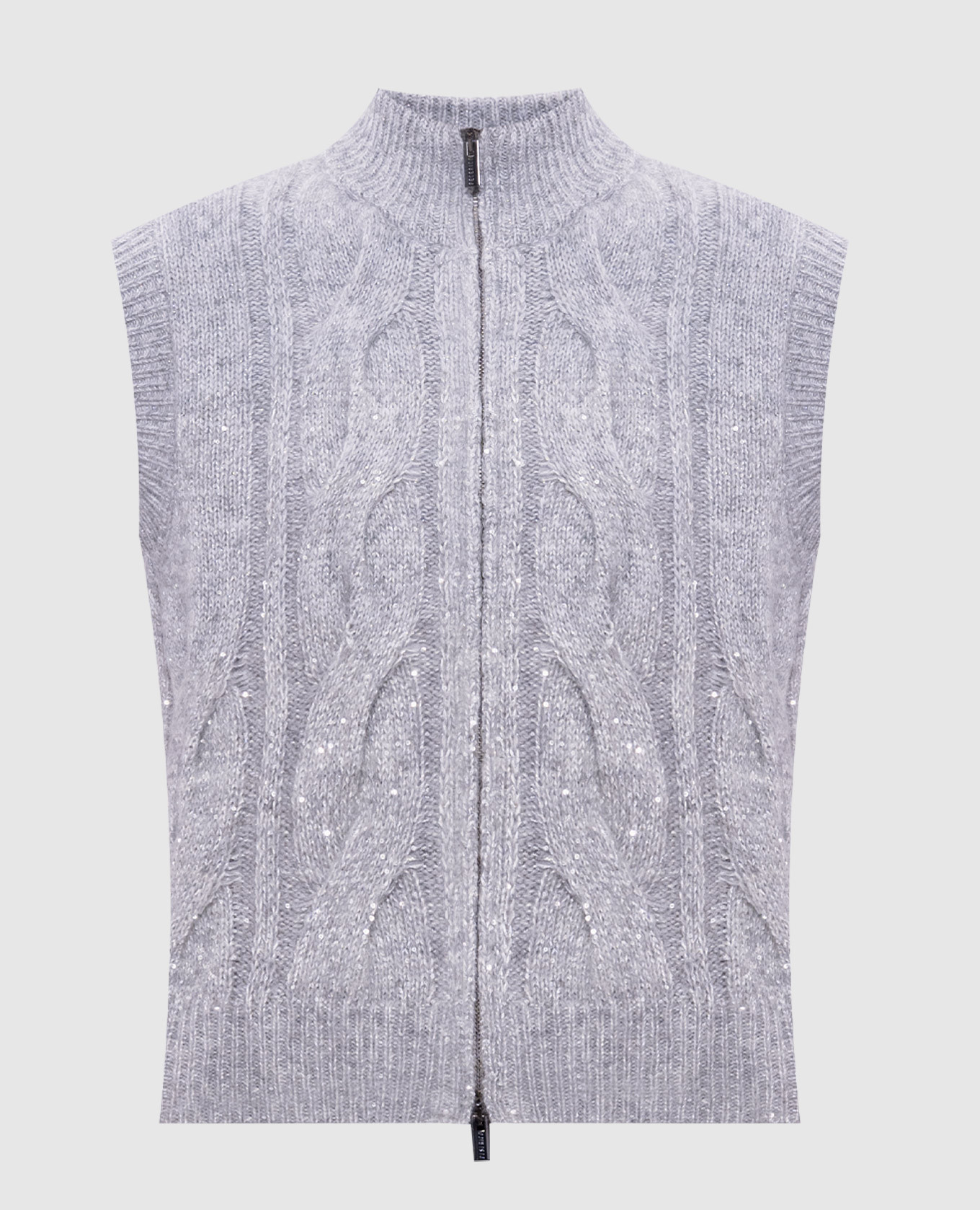 

Gray vest with wool and alpaca with sequins Peserico, Grey