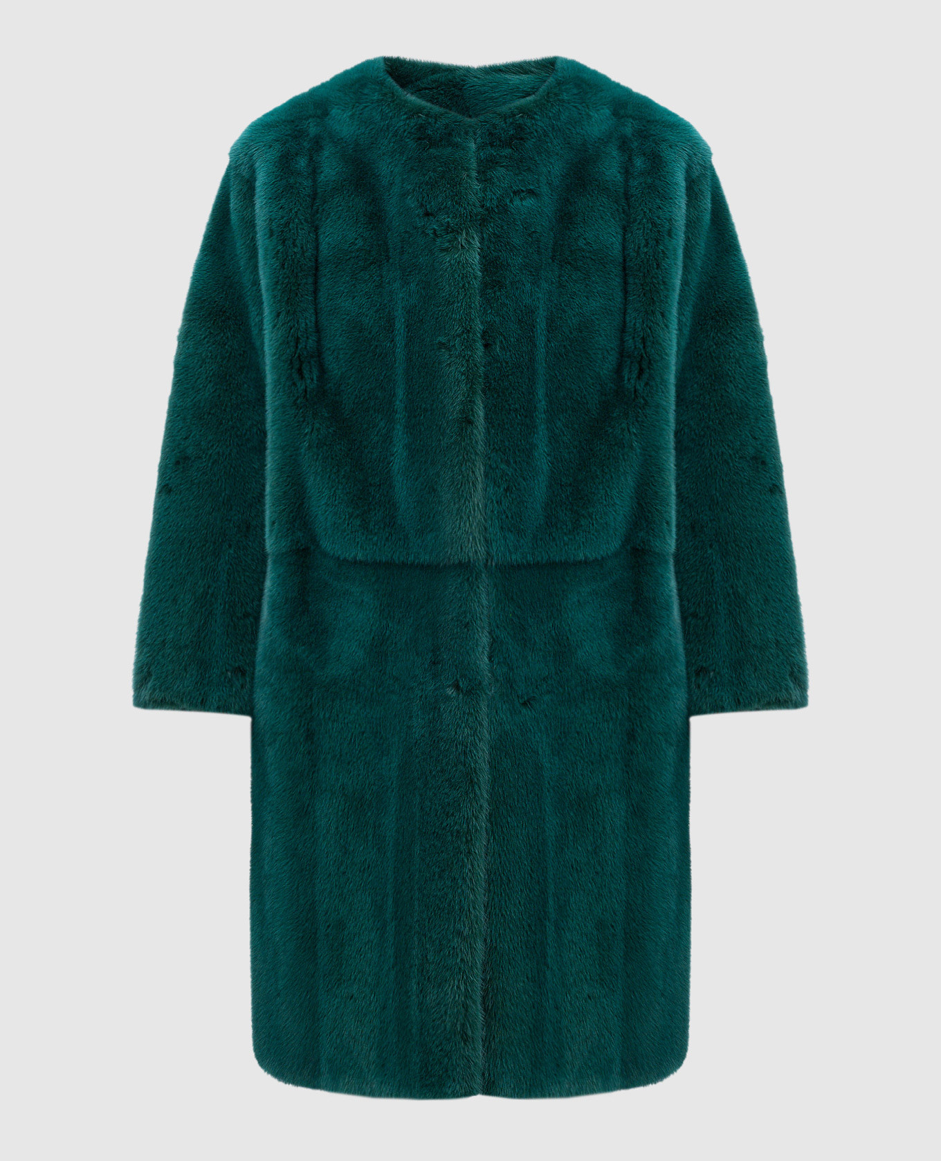 Green fur coat made of mink fur