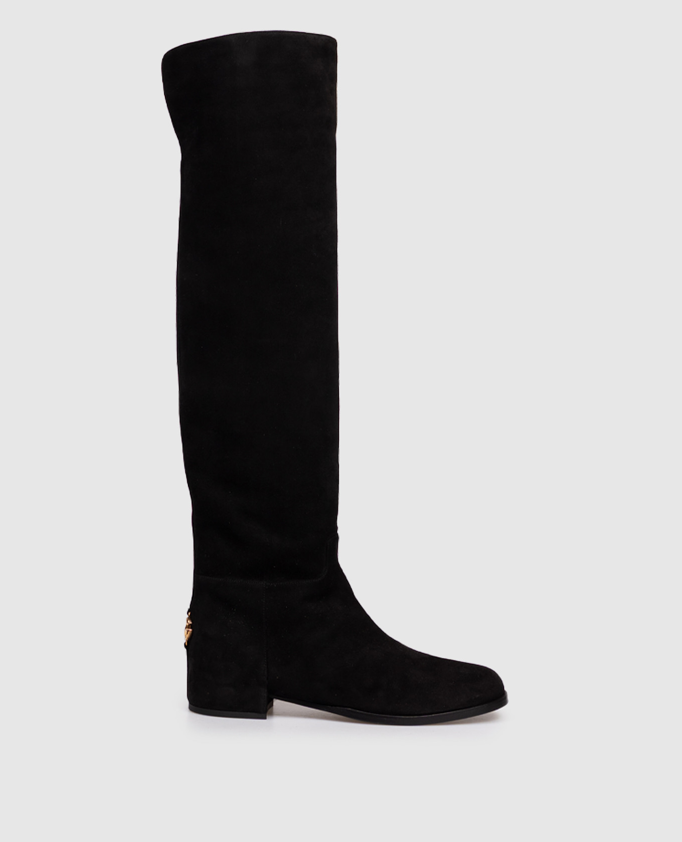 

Black suede over the knee boots with logo Dolce&Gabbana