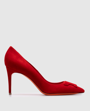 Santoni Sibille red suede shoes WDID71207HI2TMGD