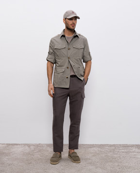 Brunello Cucinelli Brown cargo with linen MH255E1890