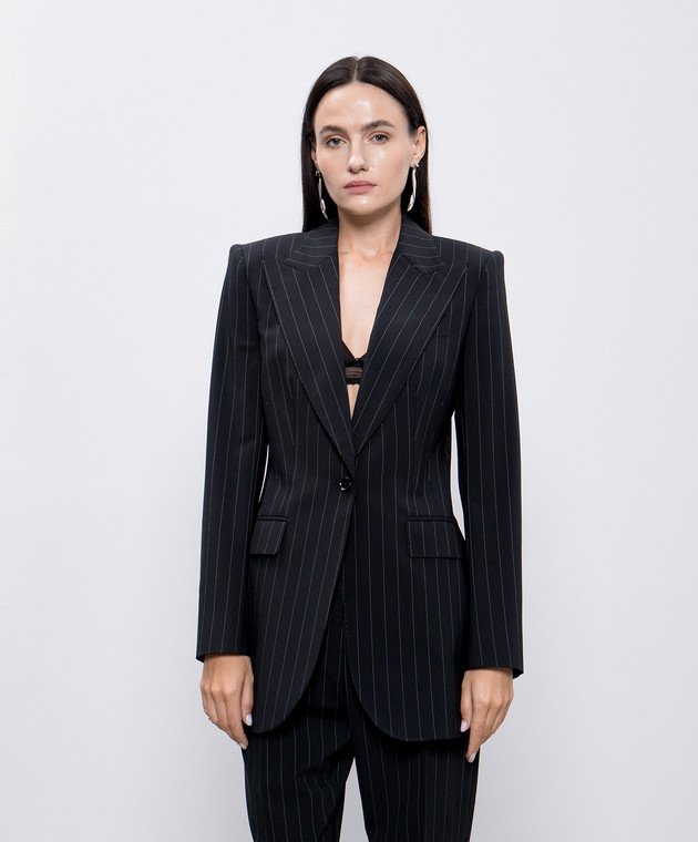Dolce&Gabbana - Black striped wool jacket F29YLTFRBDK - shop with