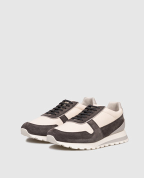 Brunello Cucinelli Leather sneakers with logo print MZUESLA289