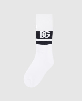 Dolce&Gabbana Children's white socks with a logo LBKAC5JBCAC